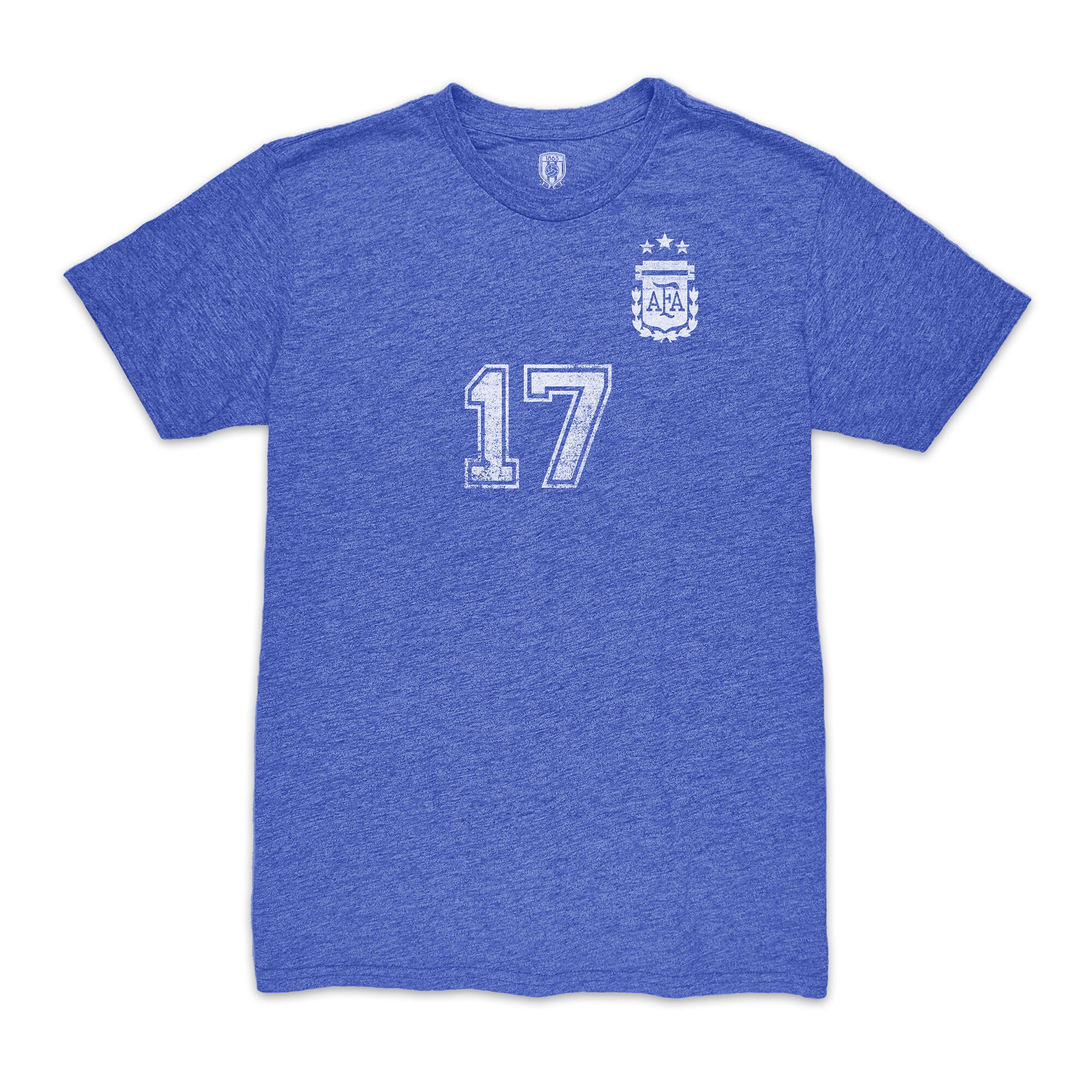 alejandro garnacho argentina national team 1863fc player vintage tri-blend t-shirt – blue Collection – England Football Jerseys and Shirts