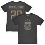 alexis mac allister argentina national team 1863fc player retro tri-blend t-shirt – heather black Collection – England Football Jerseys and Shirts