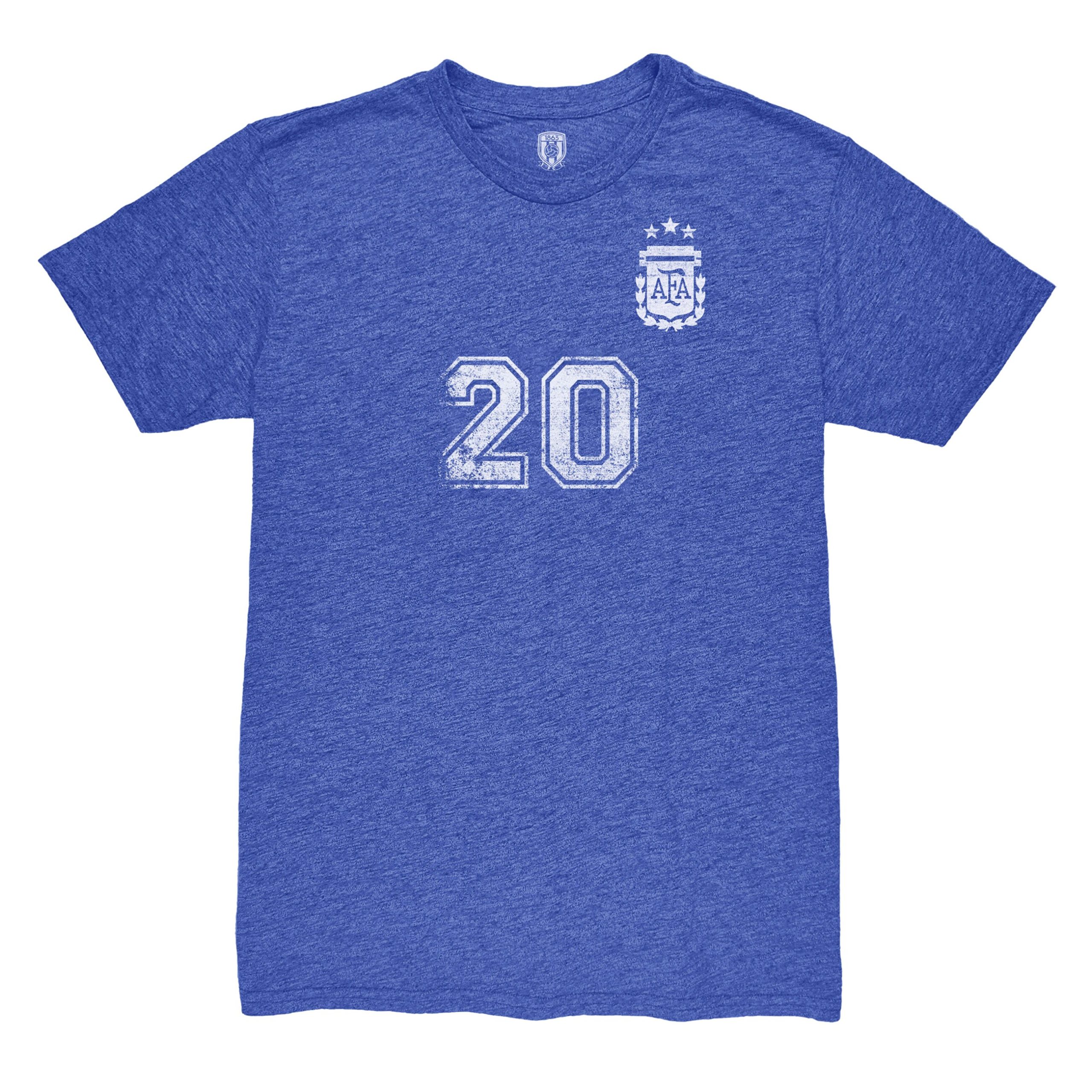 alexis mac allister argentina national team 1863fc retro name amp number tri-blend t-shirt – blue Collection – England Football Jerseys and Shirts