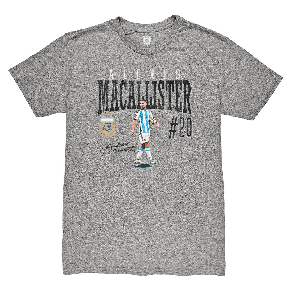 alexis mac allister argentina national team 1863fc snapshot tri-blend t-shirt – heather gray Collection – England Football Jerseys and Shirts