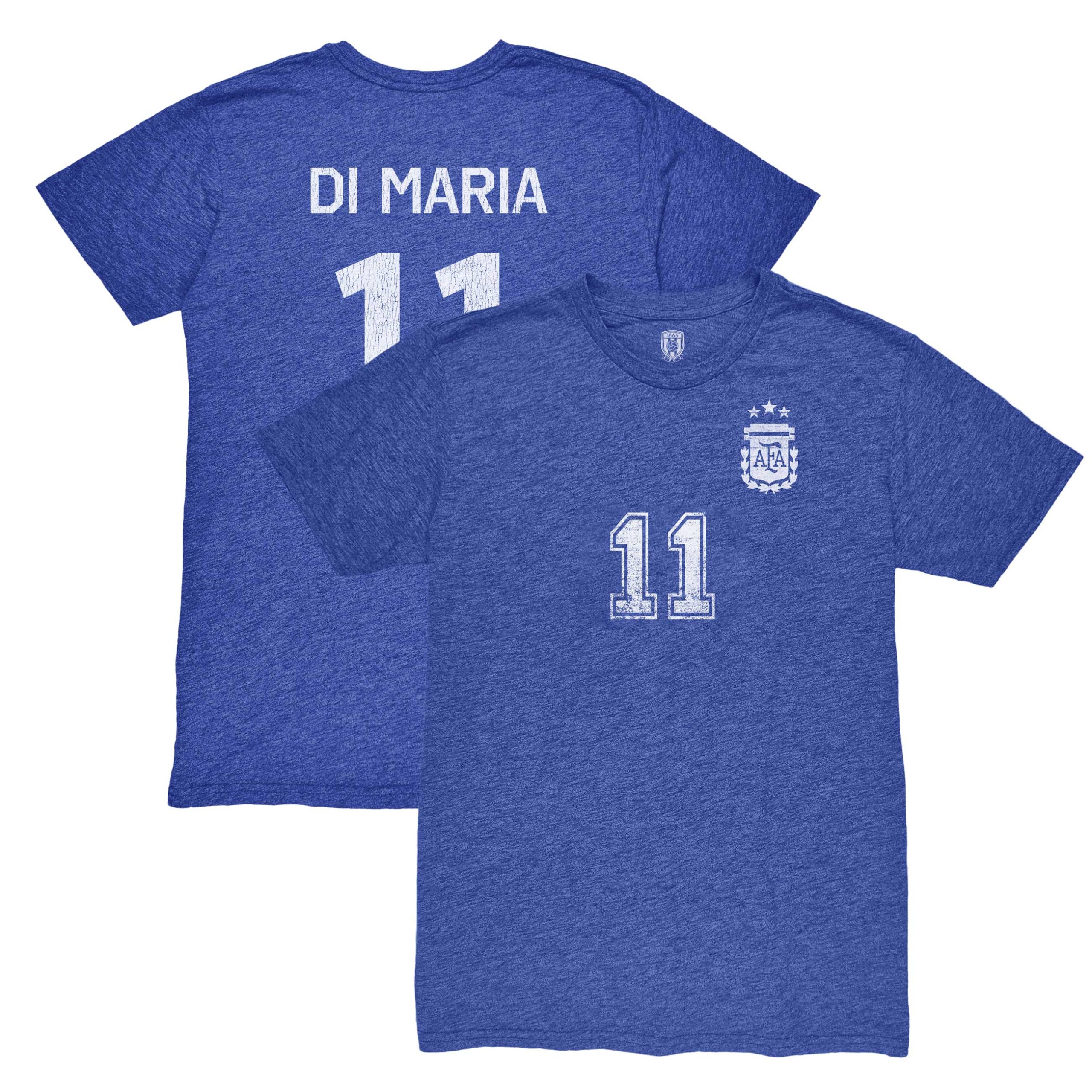angel di maria argentina national team 1863fc retro player tri-blend t-shirt – blue Collection – England Football Jerseys and Shirts