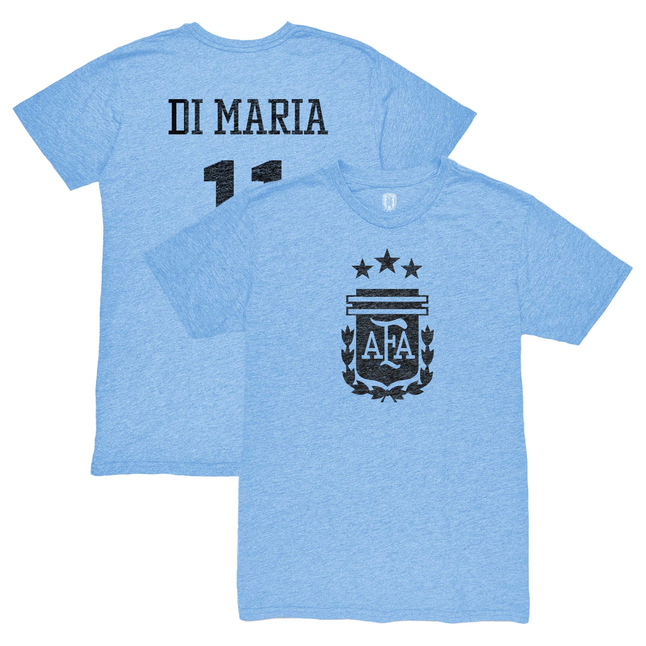 angel di maria argentina national team 1863fc retro player tri-blend t-shirt – light blue Collection – England Football Jerseys and Shirts