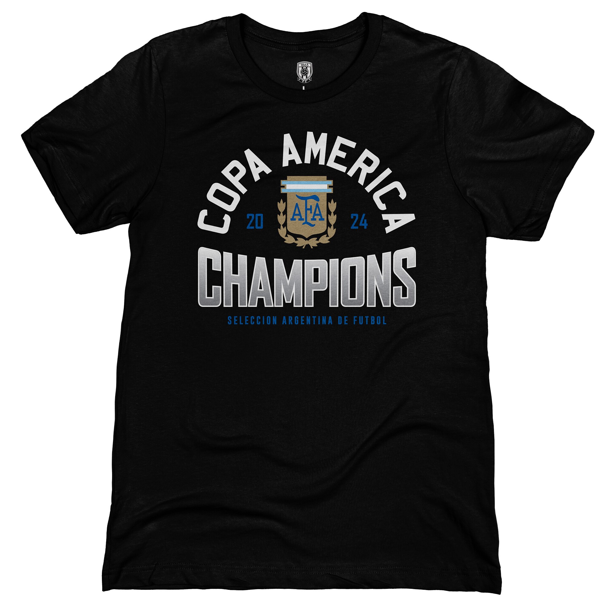 argentina national team 1863fc 2024 copa america champions t-shirt – black Collection – England Football Jerseys and Shirts