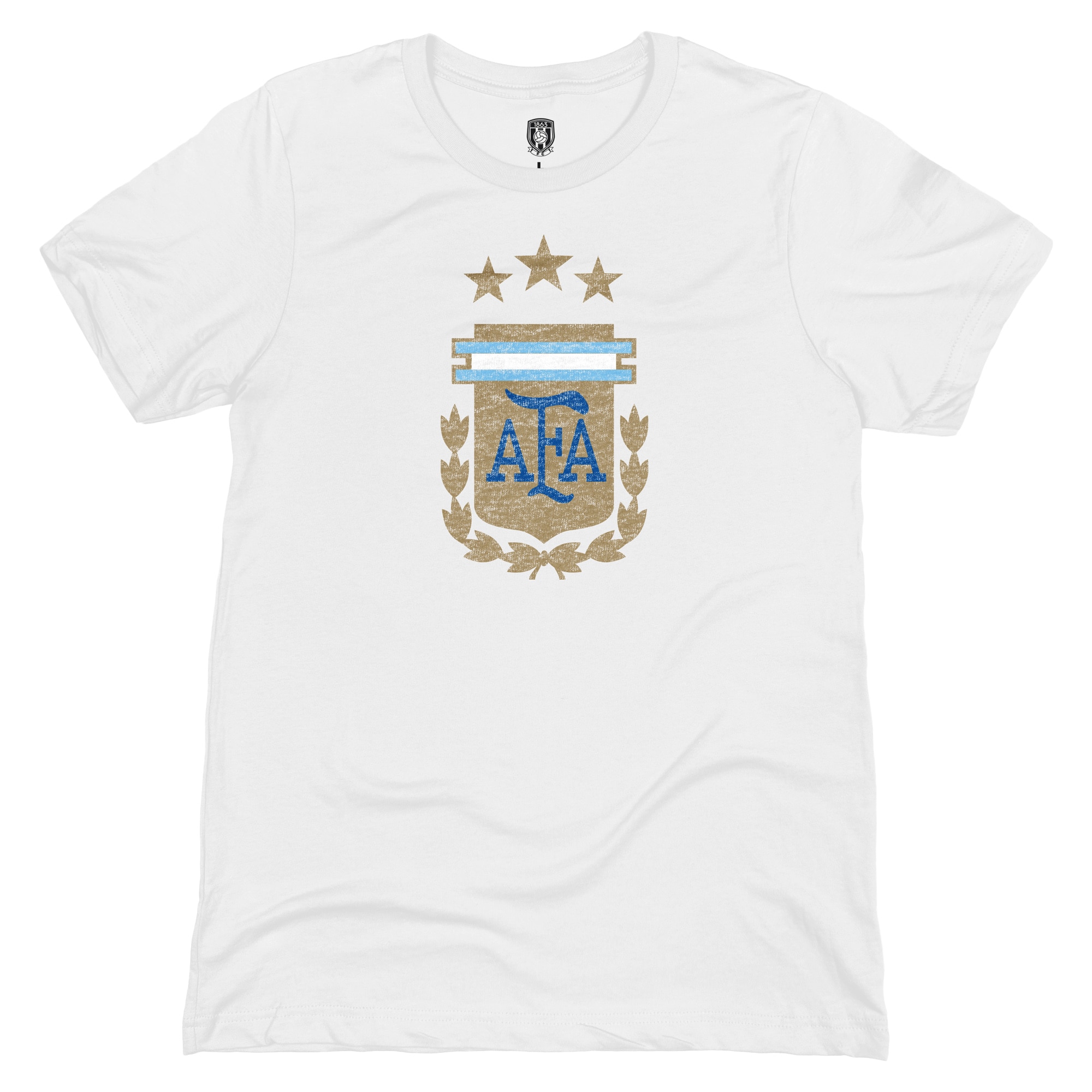 argentina national team 1863fc badge t-shirt – white Collection – England Football Jerseys and Shirts