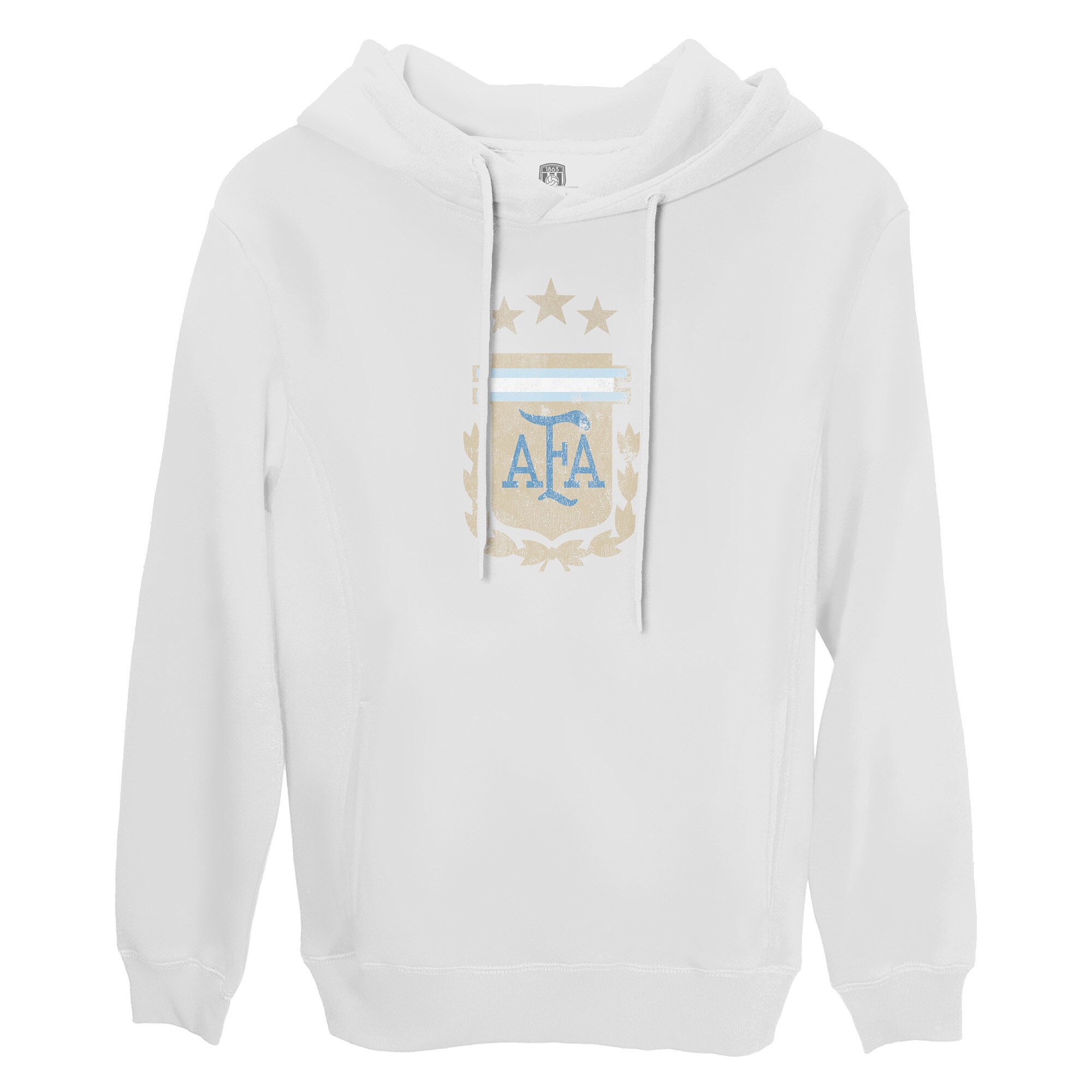 argentina national team 1863fc color badge fleece pullover hoodie – white Collection – England Football Jerseys and Shirts