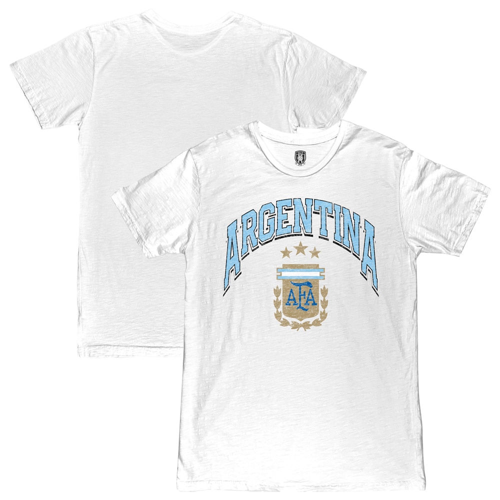 argentina national team 1863fc retro wordmark t-shirt – white Collection – England Football Jerseys and Shirts