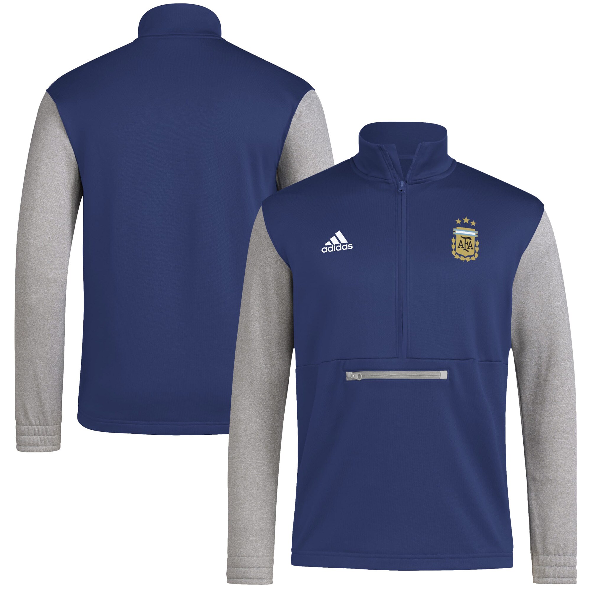 argentina national team adidas crest long sleeve half-zip top – navy Collection – England Football Jerseys and Shirts