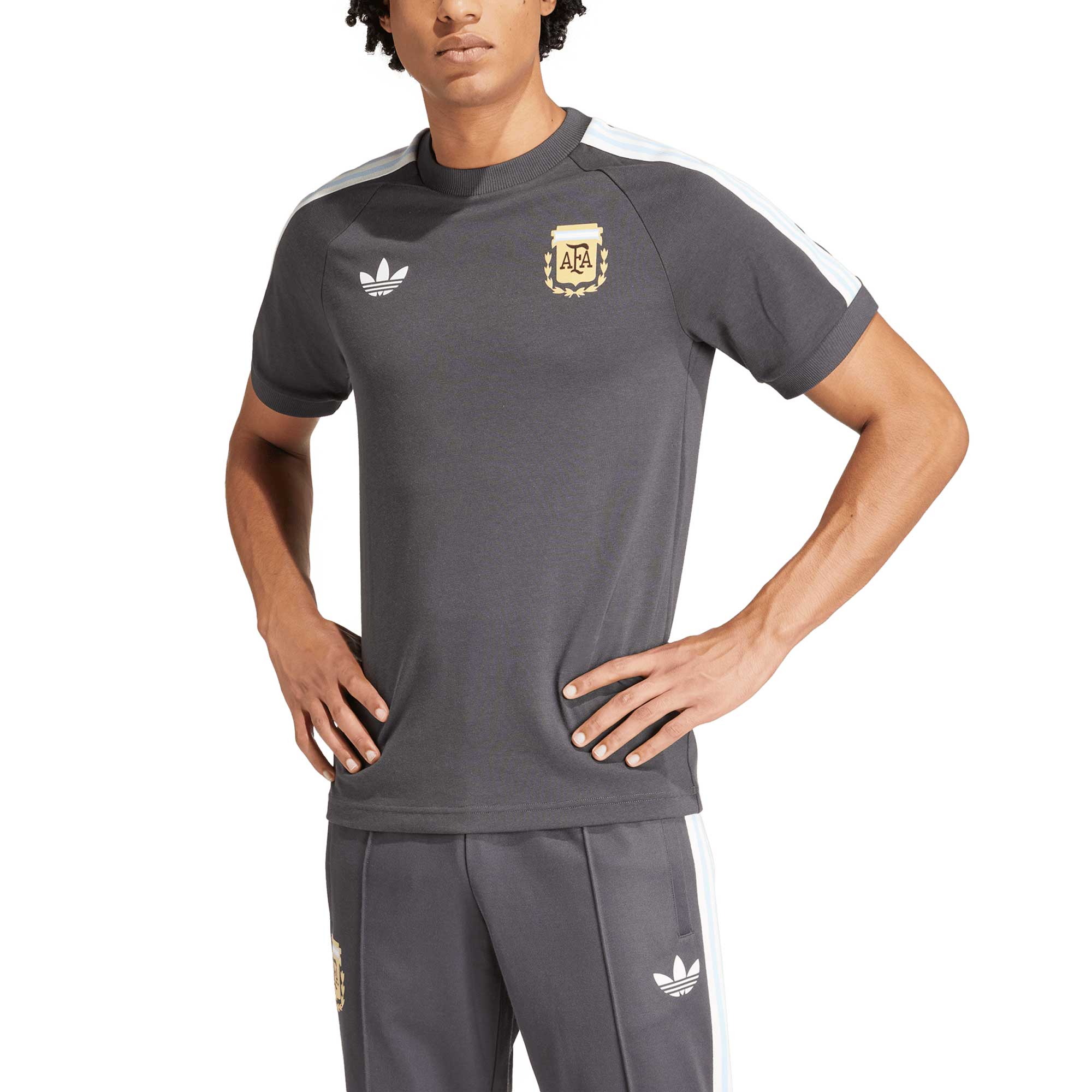 argentina national team adidas originals raglan three-stripe t-shirt – charcoal Collection – England Football Jerseys and Shirts