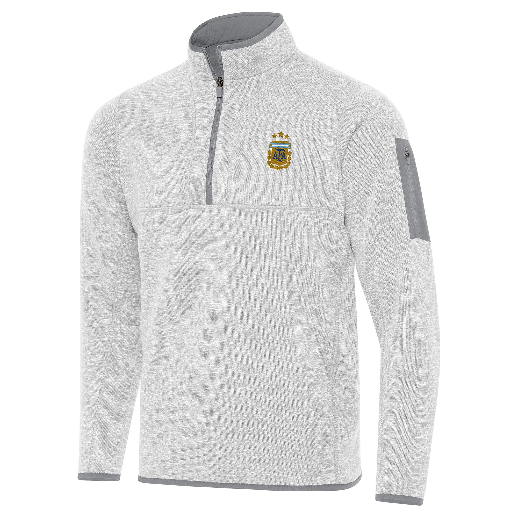 argentina national team antigua fortune quarter-zip pullover jacket – heather gray Collection – England Football Jerseys and Shirts