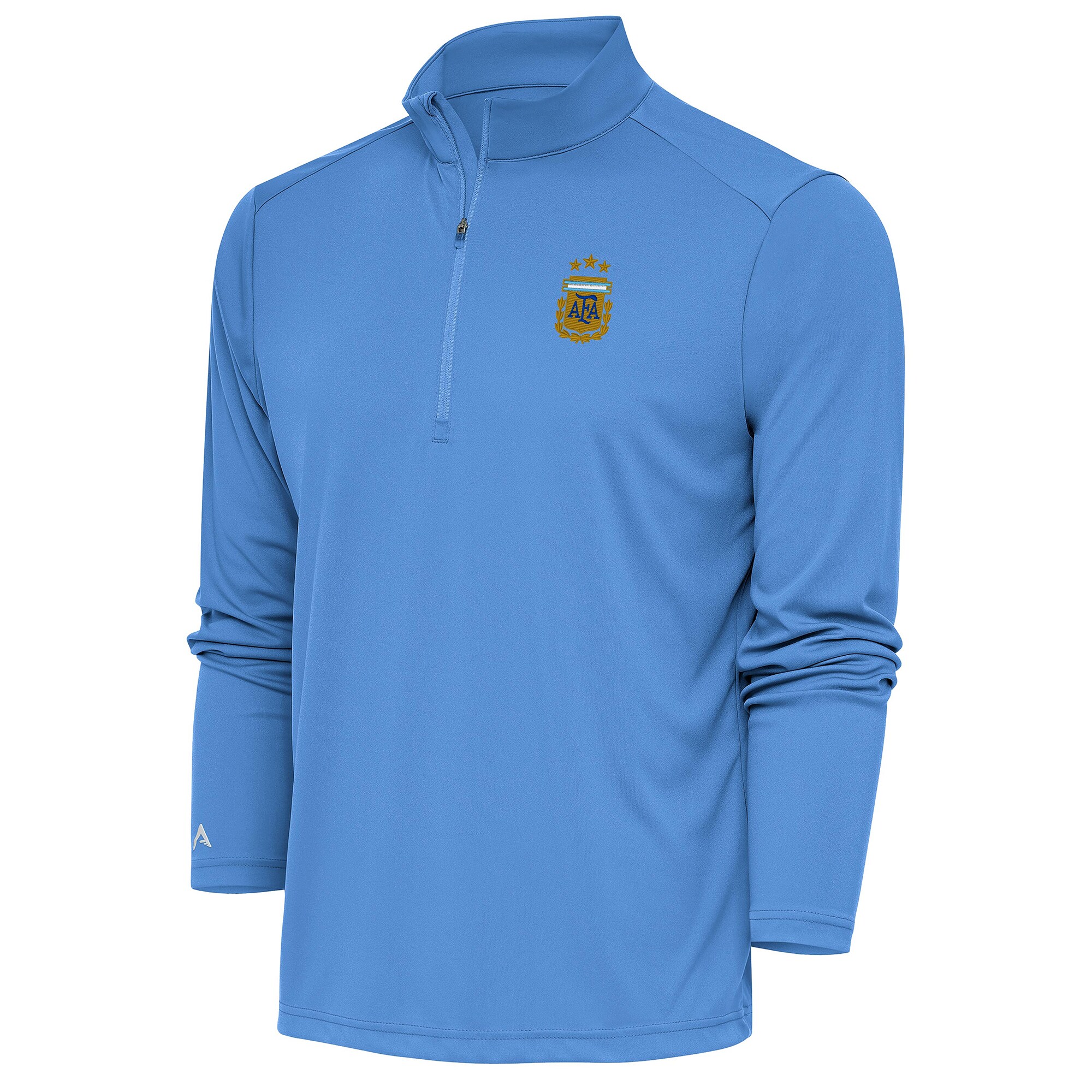 argentina national team antigua tribute quarter-zip pullover top – powder blue Collection – England Football Jerseys and Shirts