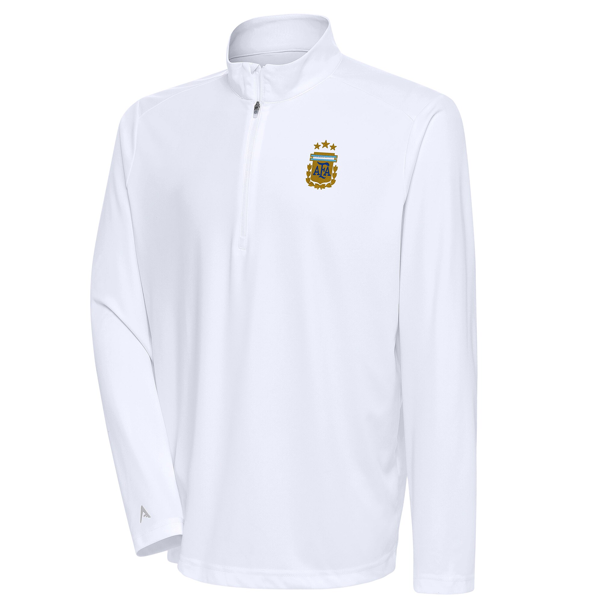 argentina national team antigua tribute quarter-zip pullover top – white Collection – England Football Jerseys and Shirts