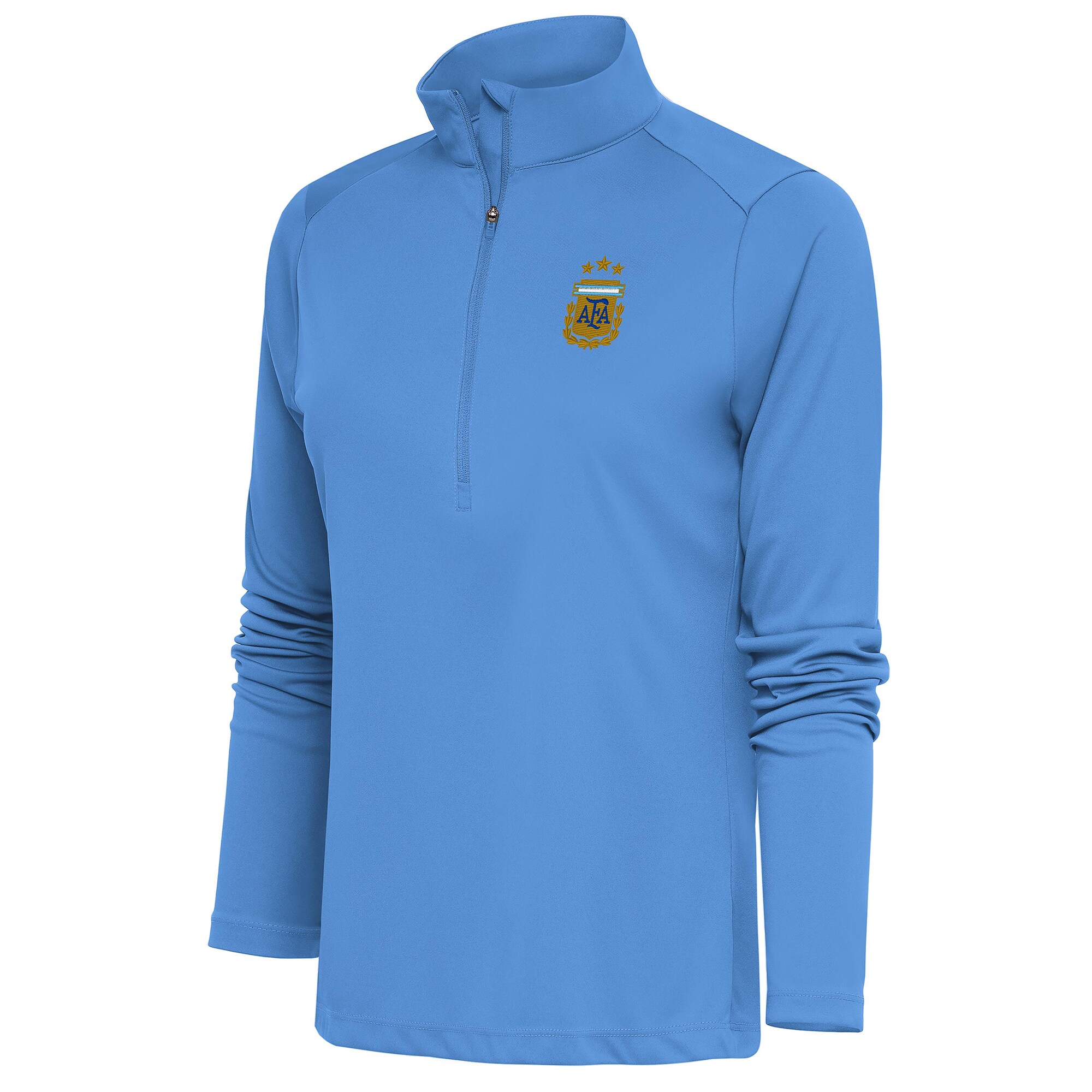 argentina national team antigua women8217s tribute half-zip pullover top – powder blue Collection – England Football Jerseys and Shirts