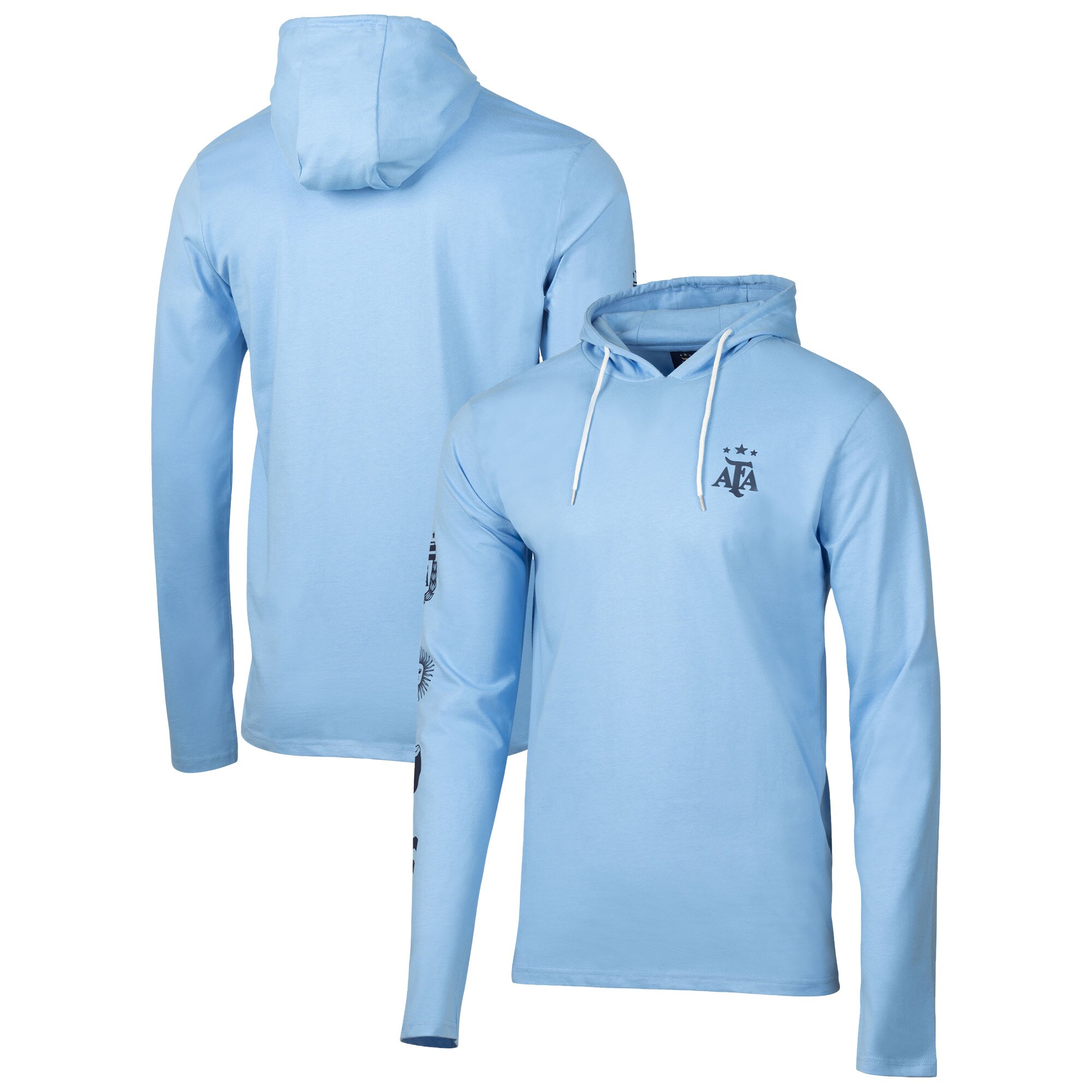 argentina national team sport design sweden relaxed hooded long sleeve t-shirt – light blue Collection – England Football Jerseys and Shirts