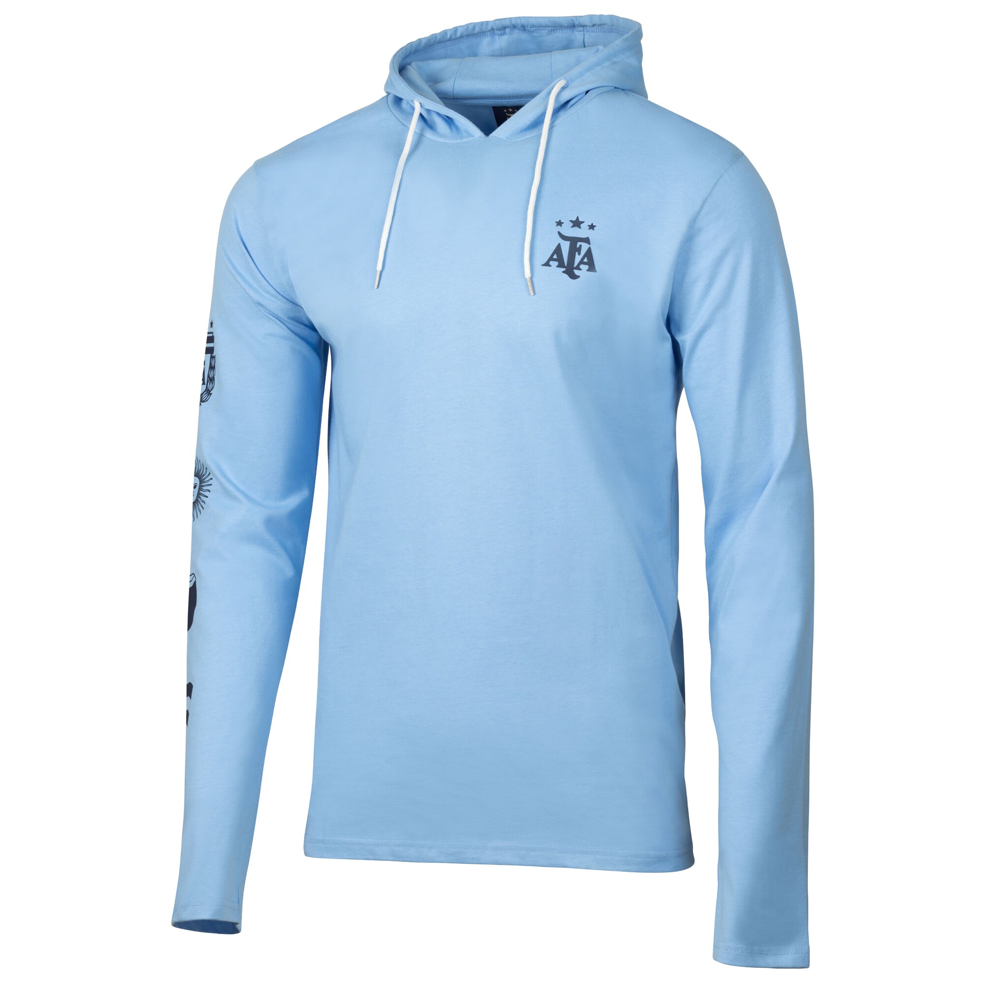 argentina national team sport design sweden relaxed hooded long sleeve t-shirt – light blue Collection – England Football Jerseys and Shirts