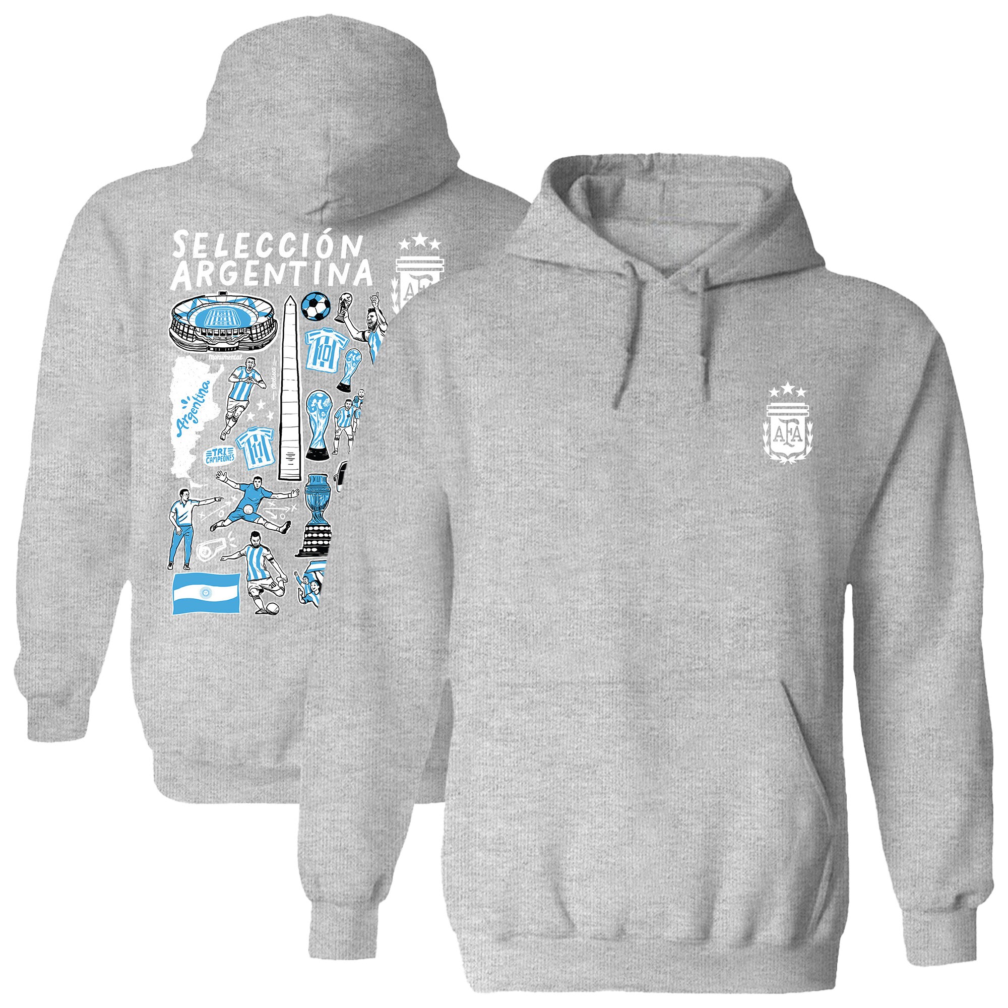 argentina national team vive la fete women8217s impressions artwork pullover hoodie – gray Collection – England Football Jerseys and Shirts