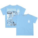 argentina national team vive la fete youth impressions artwork t-shirt – light blue Collection – England Football Jerseys and Shirts