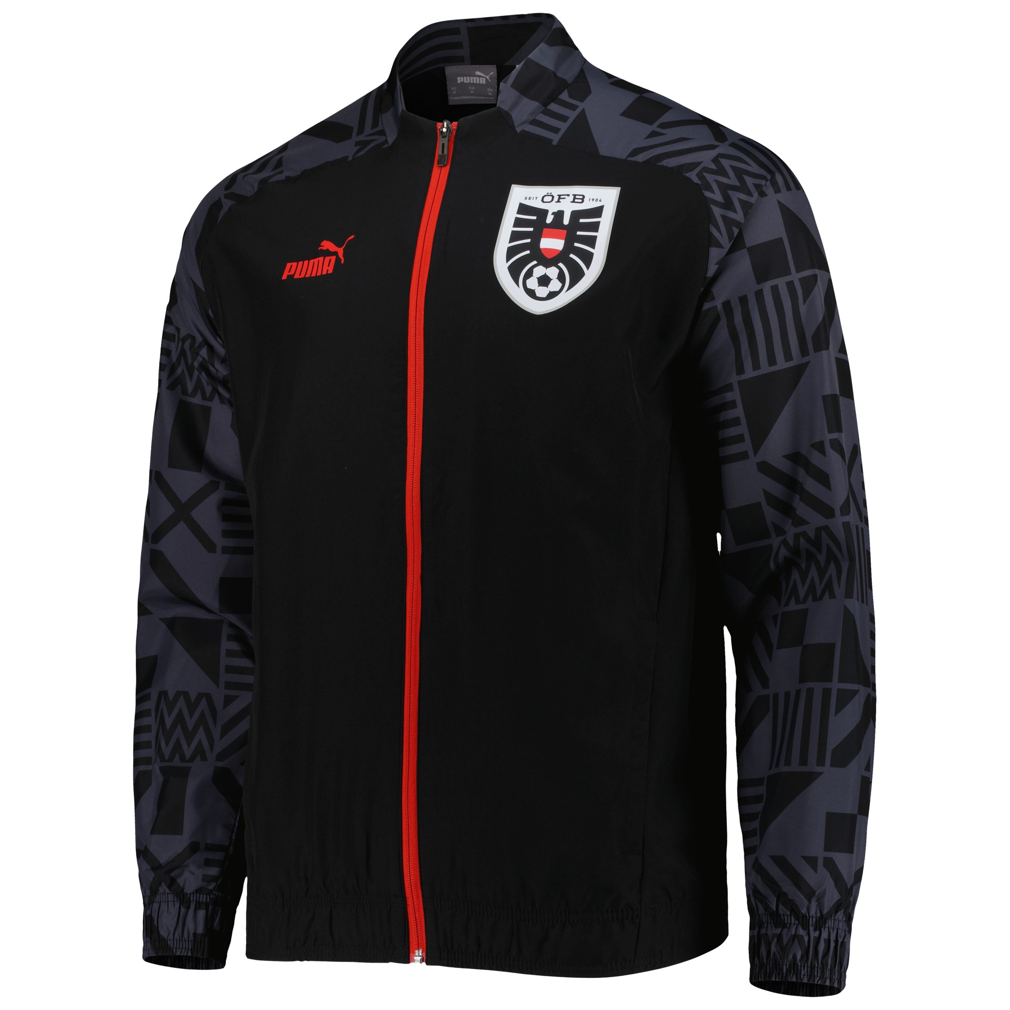 austria national team puma pre-match raglan full-zip training jacket – black Collection – England Football Jerseys and Shirts