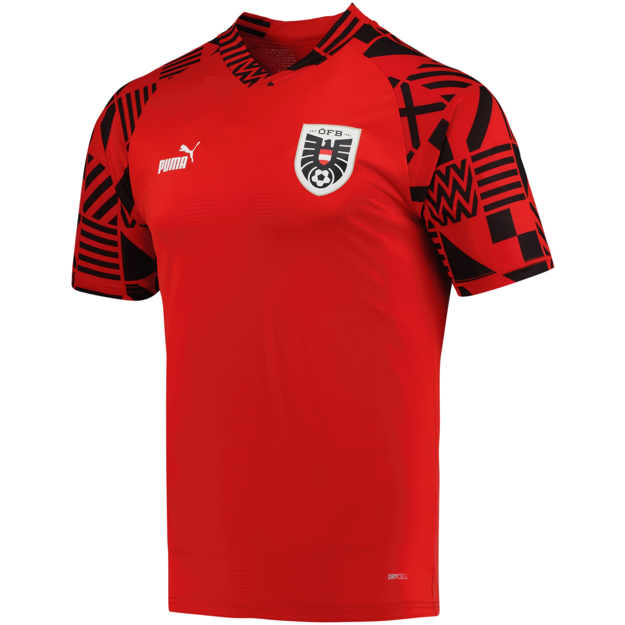 austria national team puma pre-match v-neck top – red Collection – England Football Jerseys and Shirts