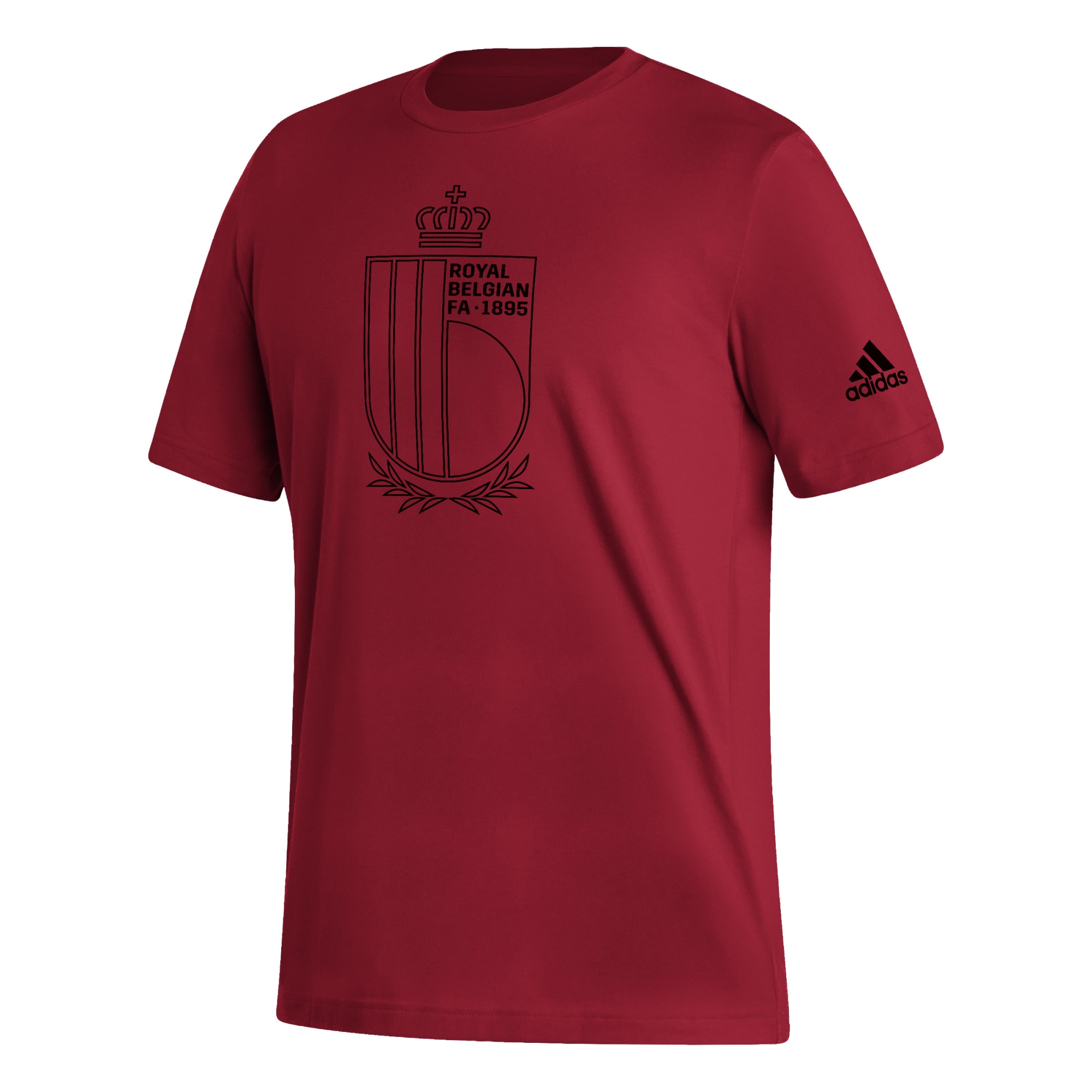 belgium national team adidas outlined crest t-shirt – red Collection – England Football Jerseys and Shirts