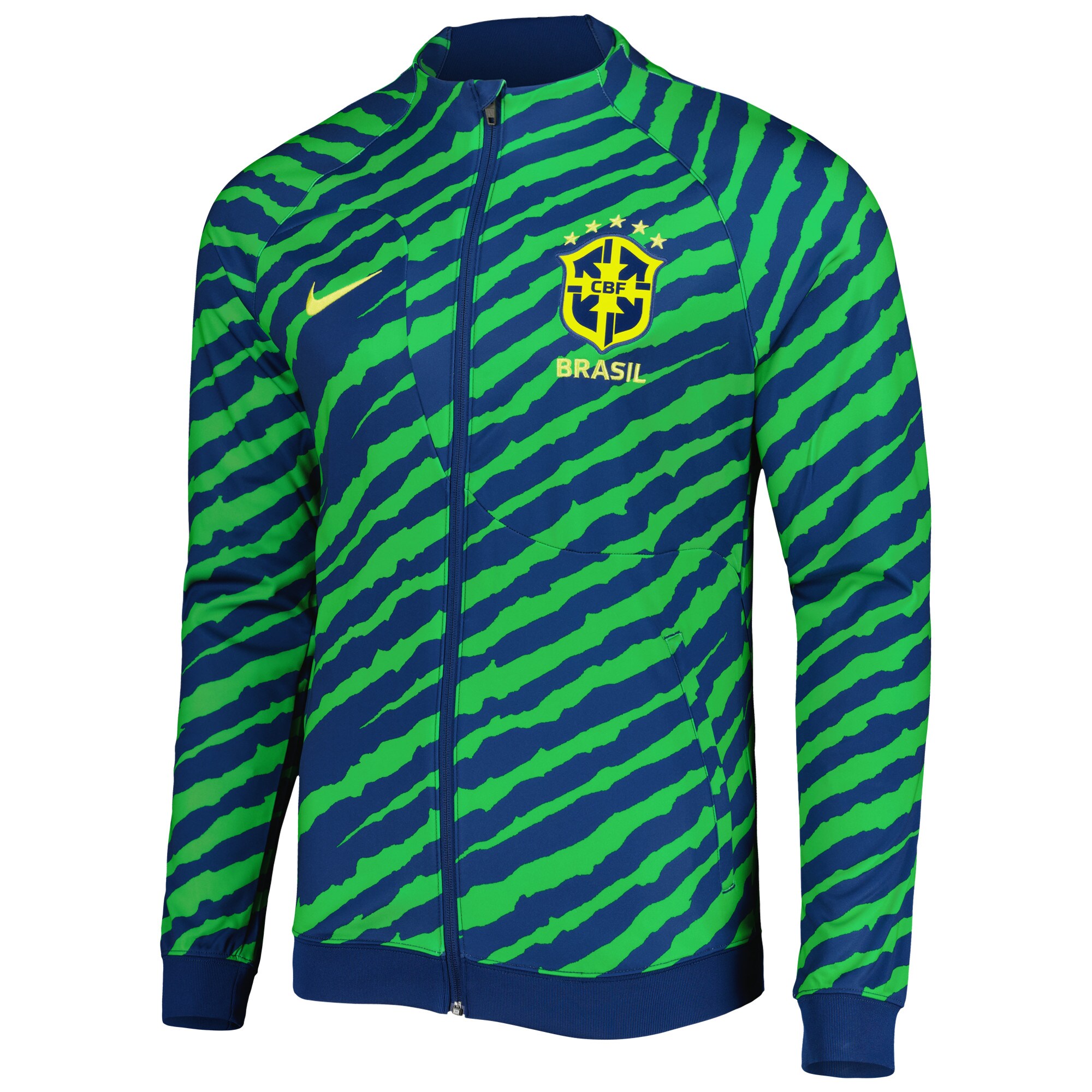 brazil national team nike 2022 academy pro anthem performance raglan full-zip jacket – bluegreen Collection – England Football Jerseys and Shirts