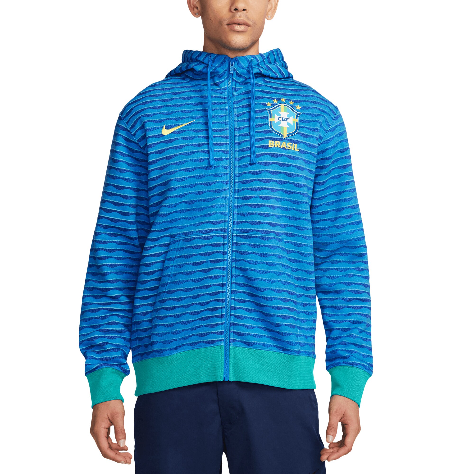 brazil national team nike club full-zip hoodie – blue Collection – England Football Jerseys and Shirts