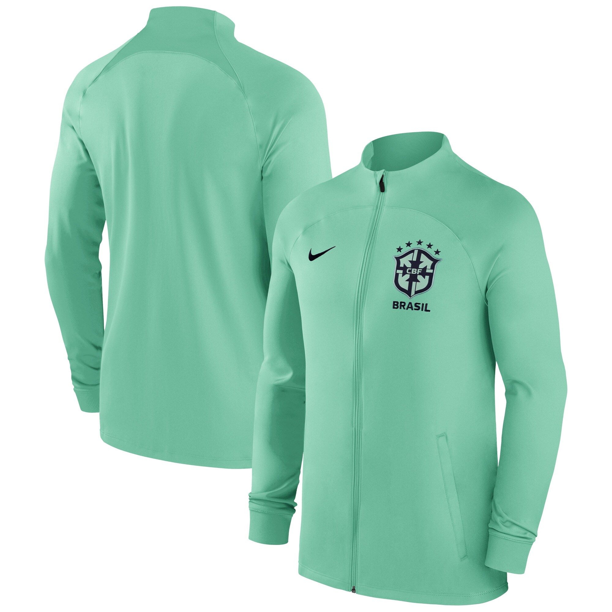 brazil national team nike strike raglan full-zip performance track jacket – green Collection – England Football Jerseys and Shirts