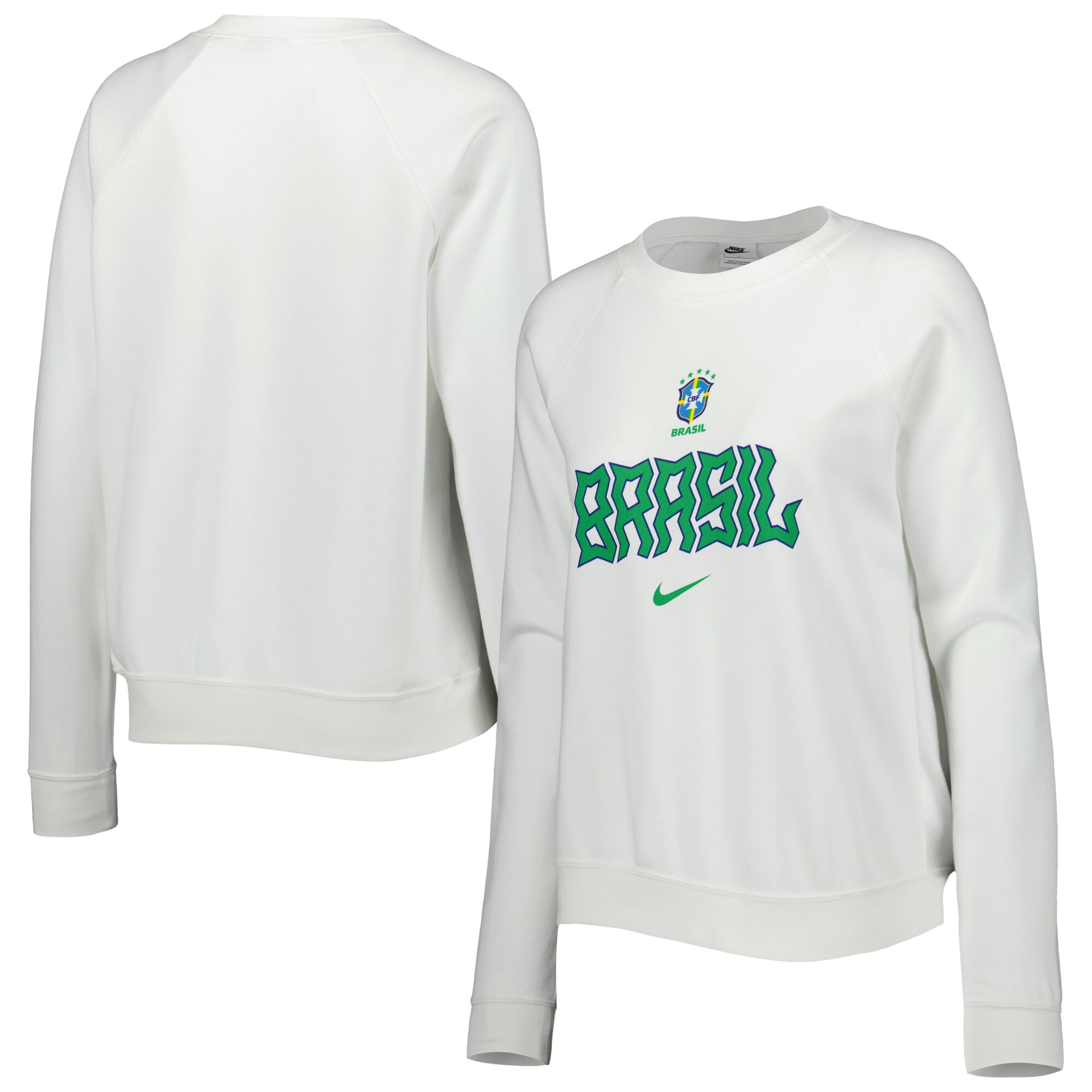 brazil national team nike women8217s lockup varsity tri-blend raglan pullover sweatshirt – white Collection – England Football Jerseys and Shirts