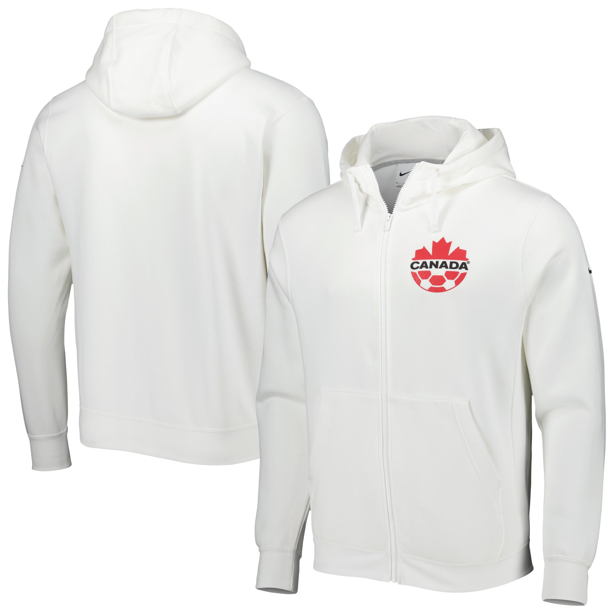 canada soccer nike club fleece full-zip hoodie – white Collection – England Football Jerseys and Shirts