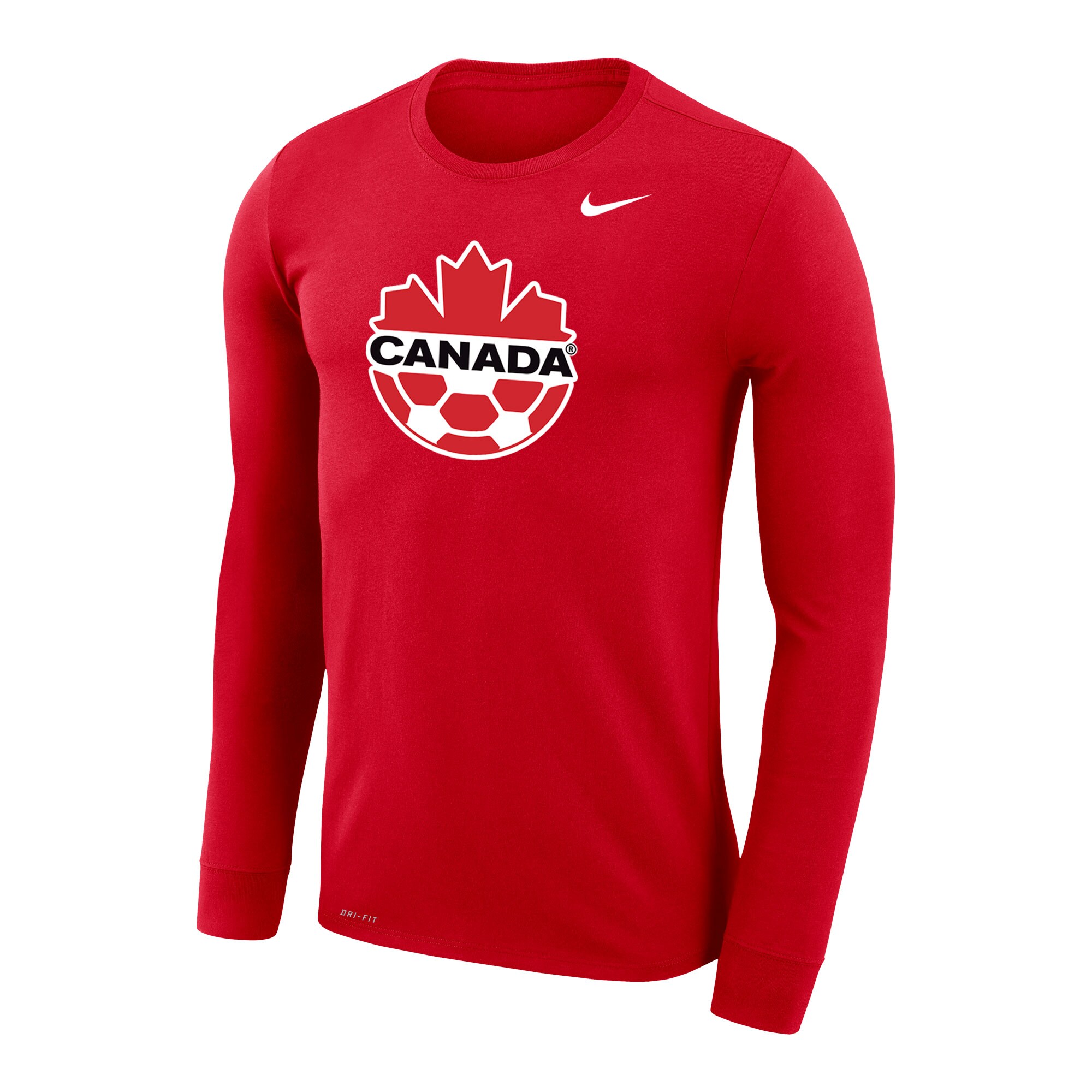 canada soccer nike primary logo legend performance long sleeve t-shirt – red Collection – England Football Jerseys and Shirts