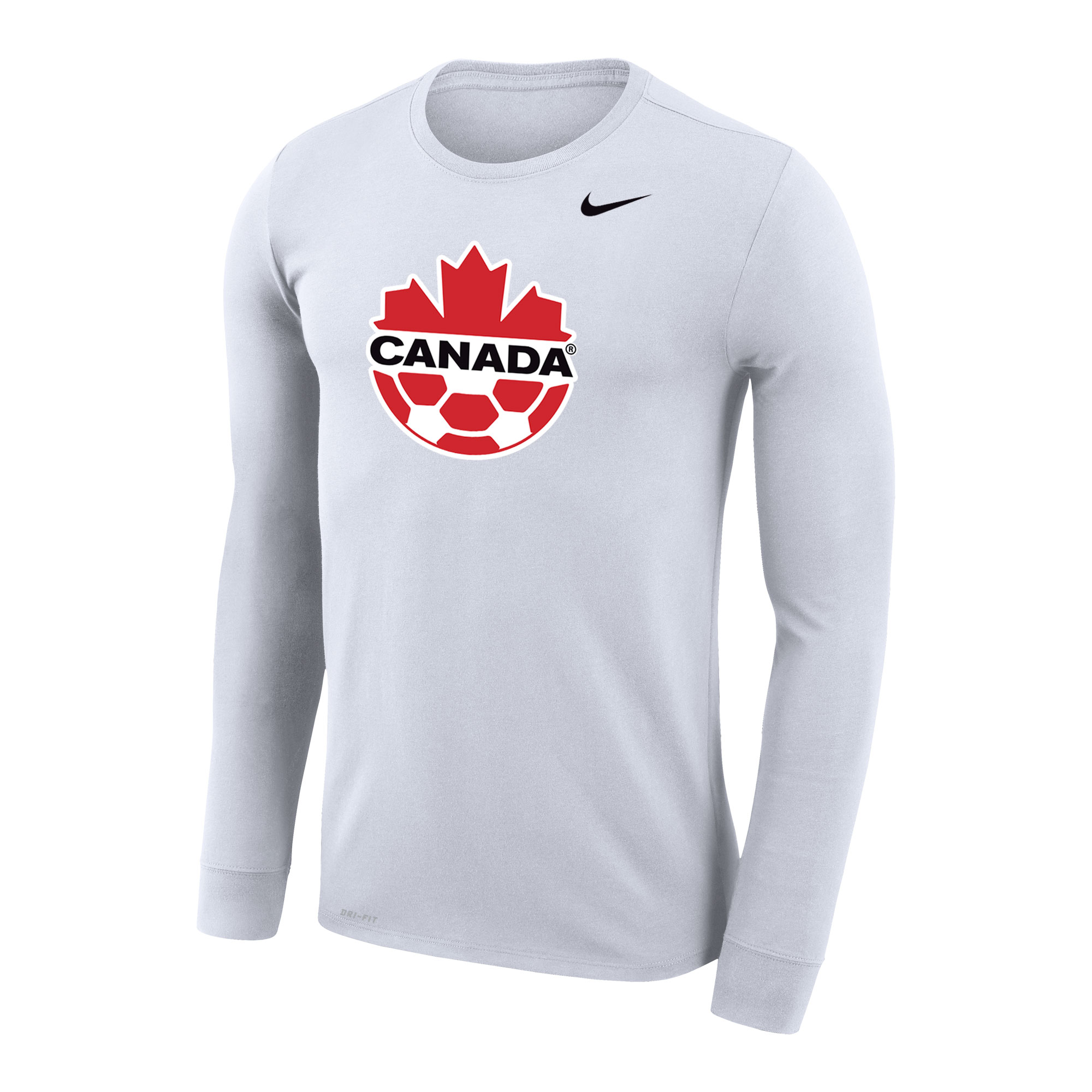canada soccer nike primary logo legend performance long sleeve t-shirt – white Collection – England Football Jerseys and Shirts
