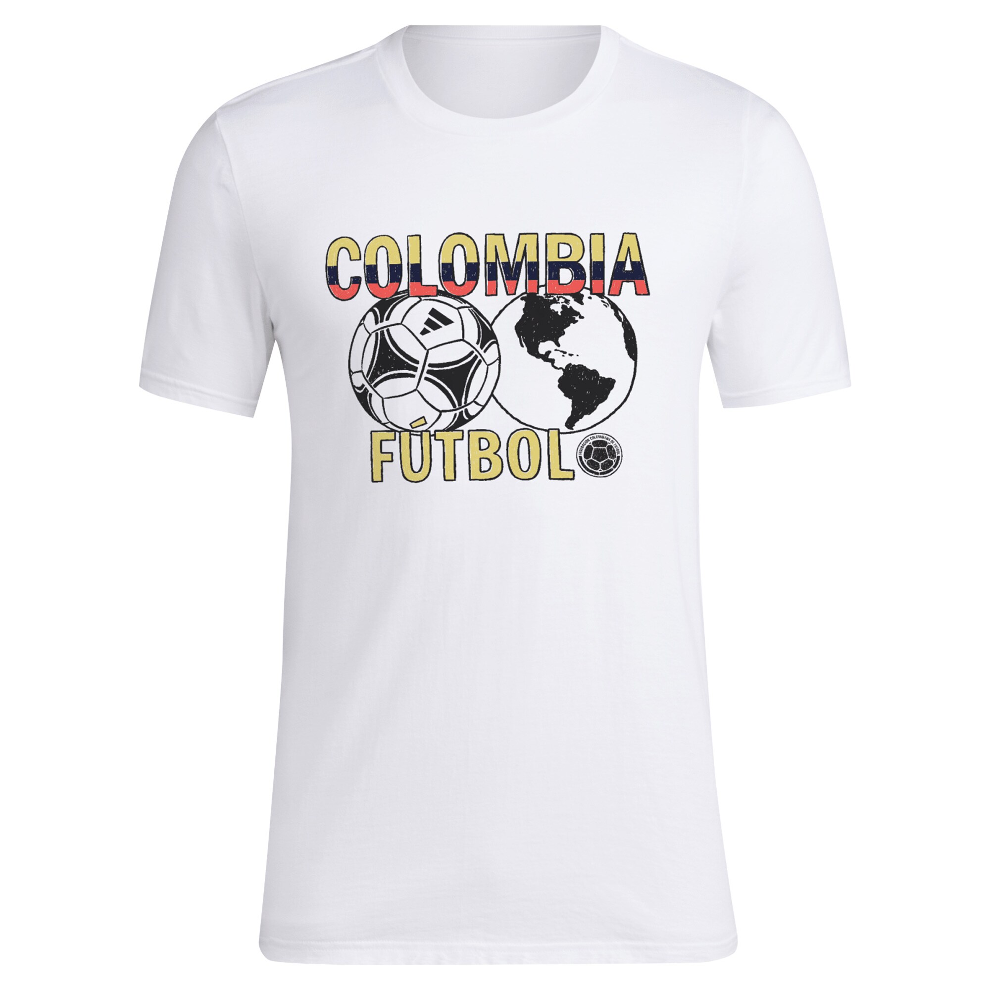 colombia national team adidas around the world t-shirt – white Collection – England Football Jerseys and Shirts