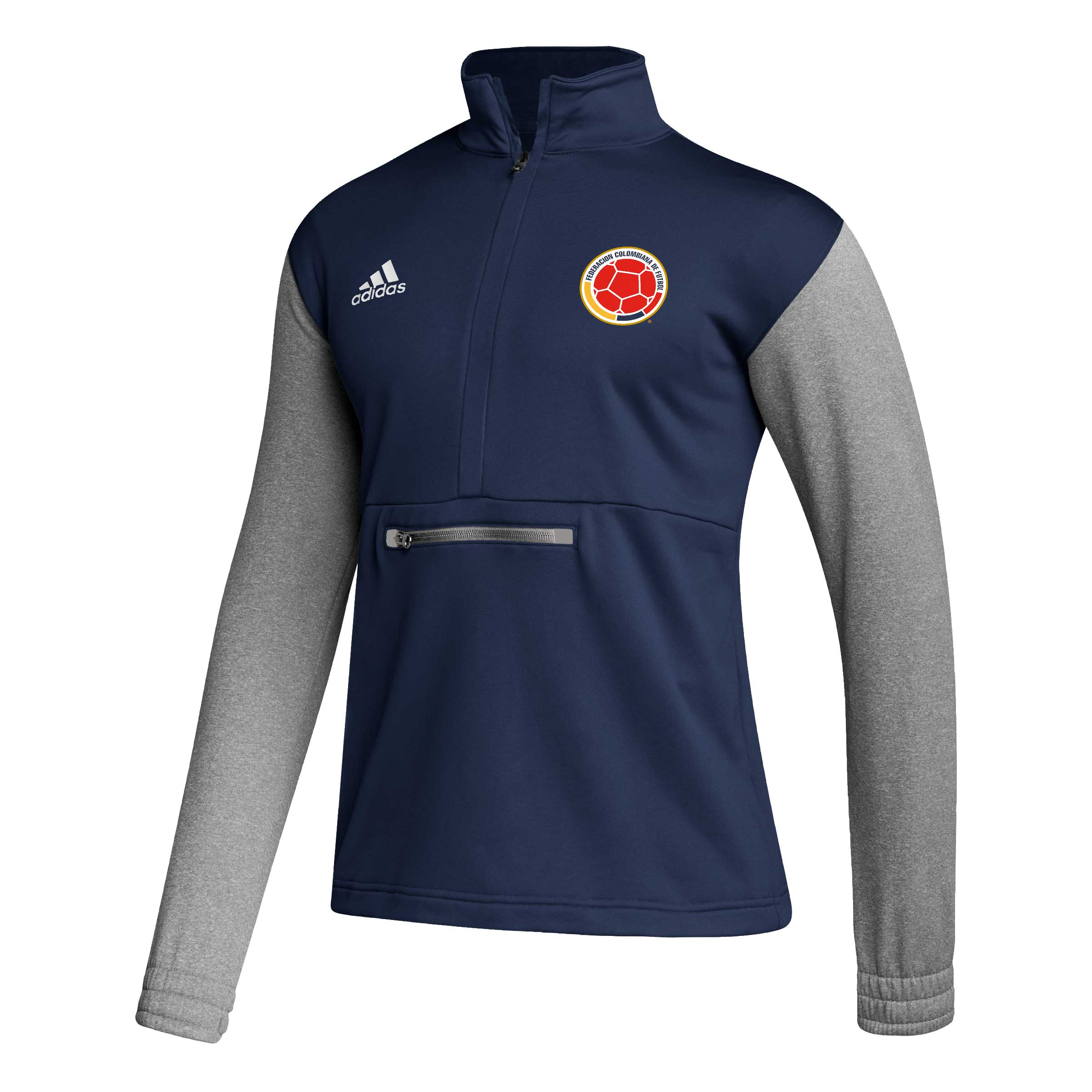 colombia national team adidas crest long sleeve half-zip top – navy Collection – England Football Jerseys and Shirts