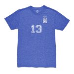 cristian romero argentina national team 1863fc player vintage tri-blend t-shirt – blue Collection – England Football Jerseys and Shirts