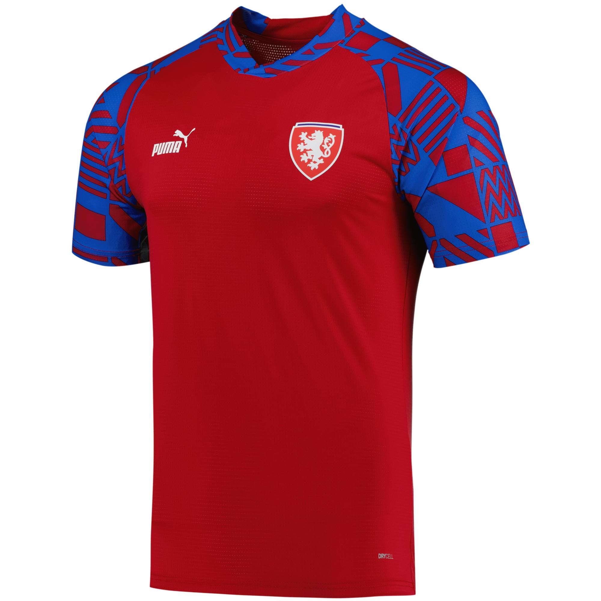 czech republic national team puma pre-match v-neck top – red Collection – England Football Jerseys and Shirts