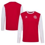 denmark national team block long sleeve t-shirt – red Collection – England Football Jerseys and Shirts