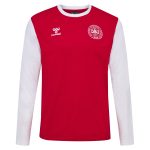 denmark national team block long sleeve t-shirt – red Collection – England Football Jerseys and Shirts