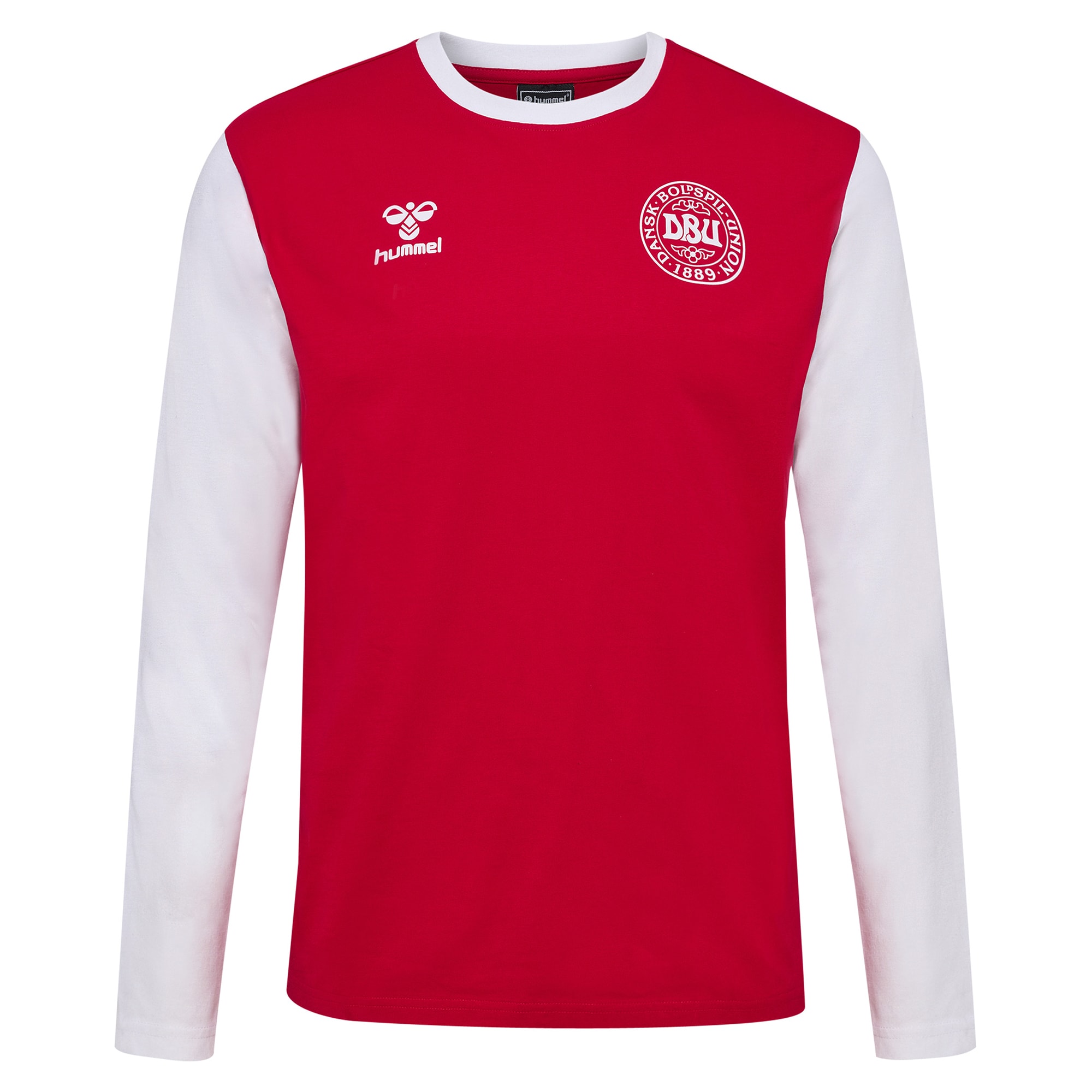 denmark national team block long sleeve t-shirt – red Collection – England Football Jerseys and Shirts