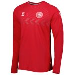 denmark national team fan raglan long sleeve t-shirt – red Collection – England Football Jerseys and Shirts