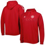 denmark national team fan raglan pullover hoodie – red Collection – England Football Jerseys and Shirts