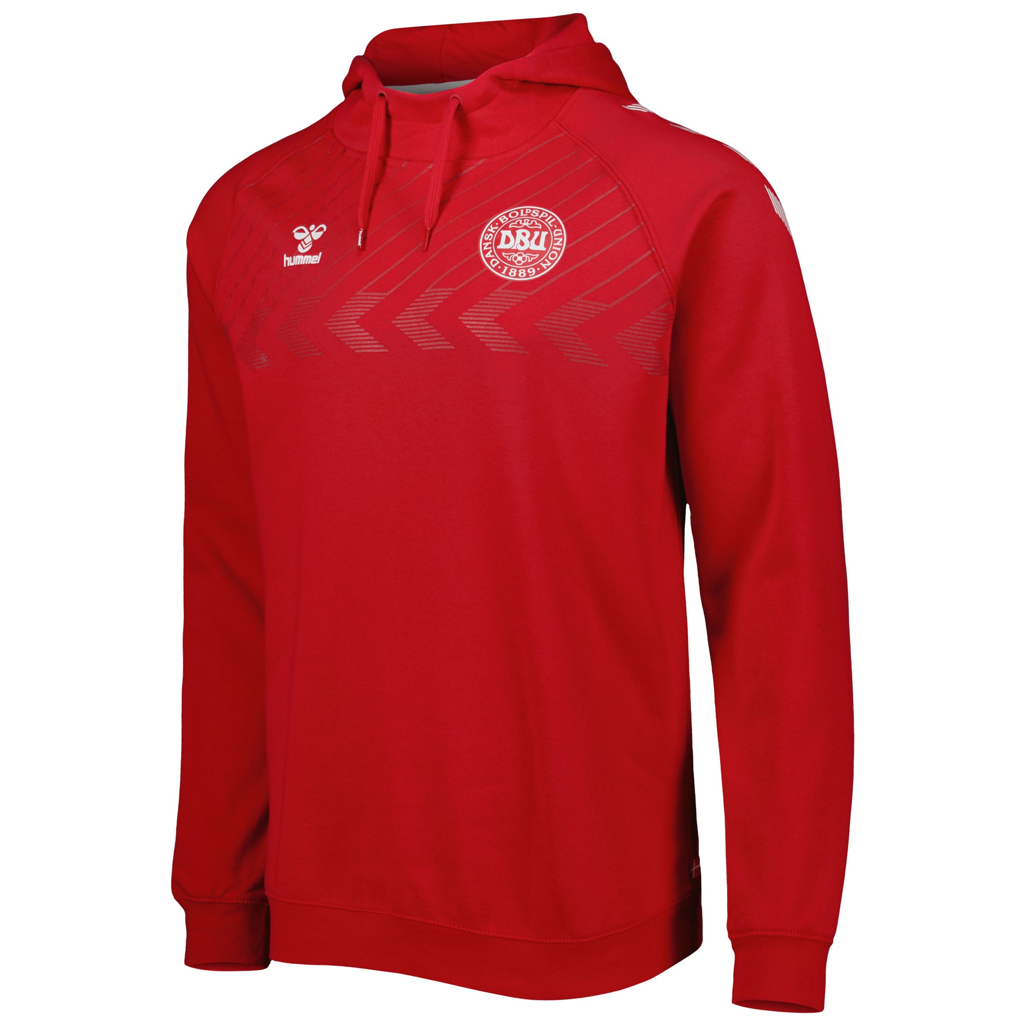 denmark national team fan raglan pullover hoodie – red Collection – England Football Jerseys and Shirts