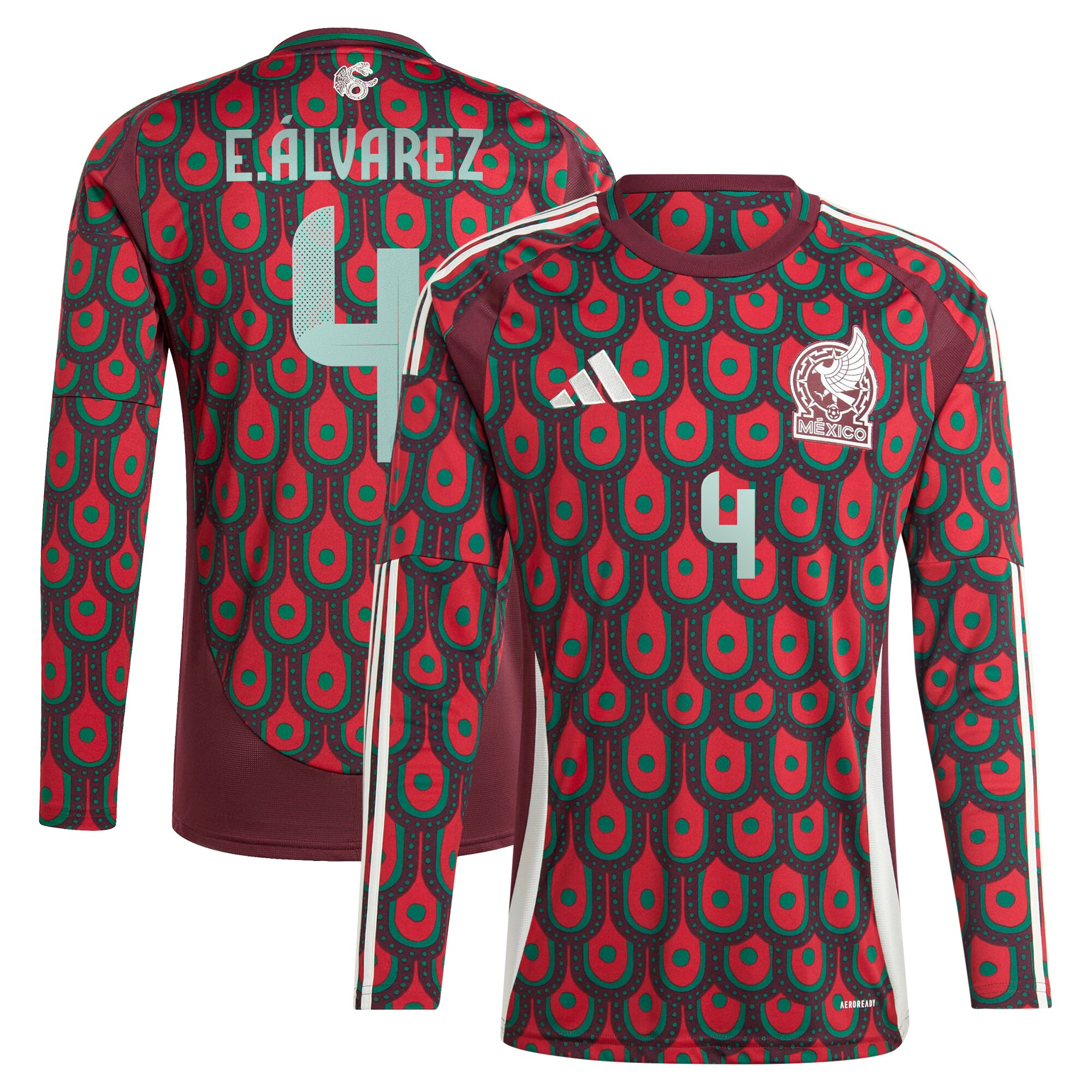 edson alvarez mexico national team adidas 2024 home replica player long sleeve jersey – burgundy Collection – England Football Jerseys and Shirts