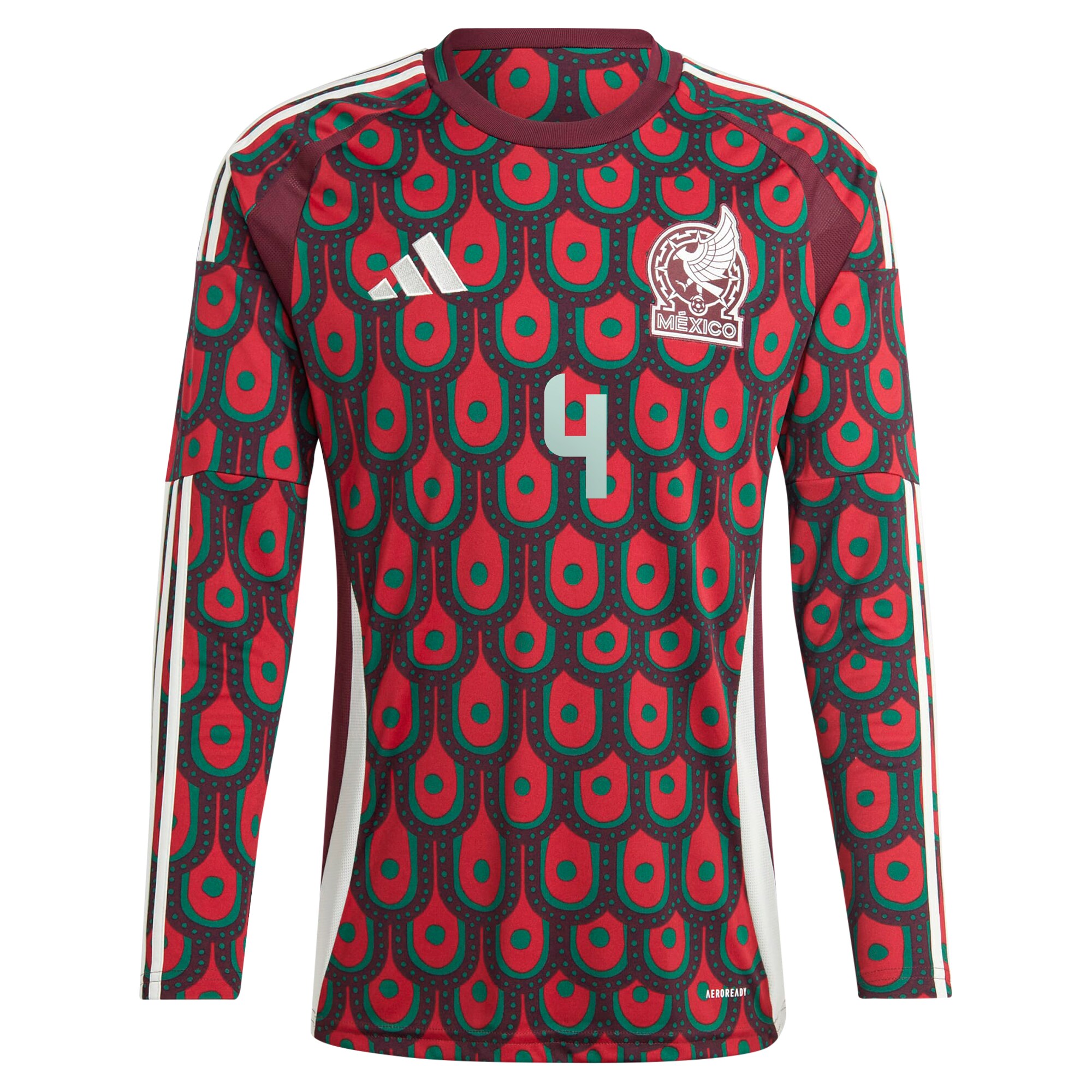 edson alvarez mexico national team adidas 2024 home replica player long sleeve jersey – burgundy Collection – England Football Jerseys and Shirts