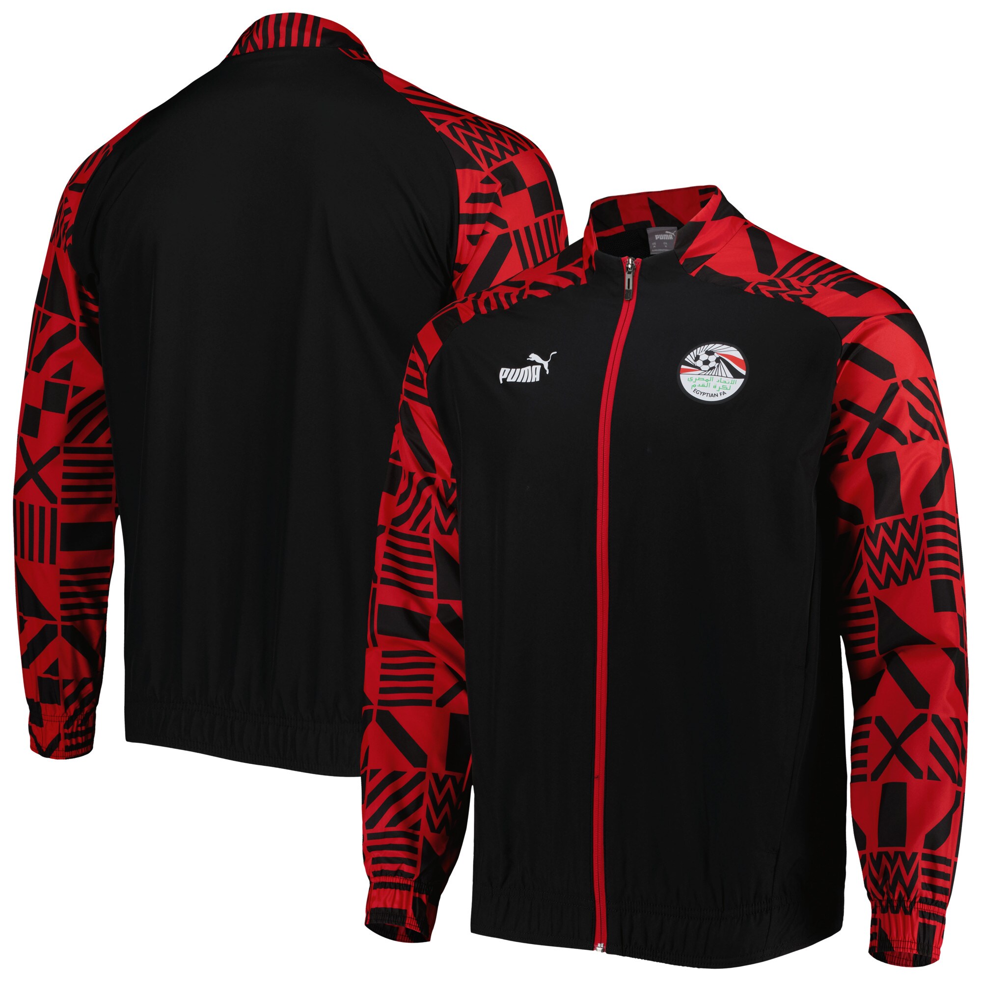 egypt national team puma pre-match raglan full-zip training jacket – black Collection – England Football Jerseys and Shirts