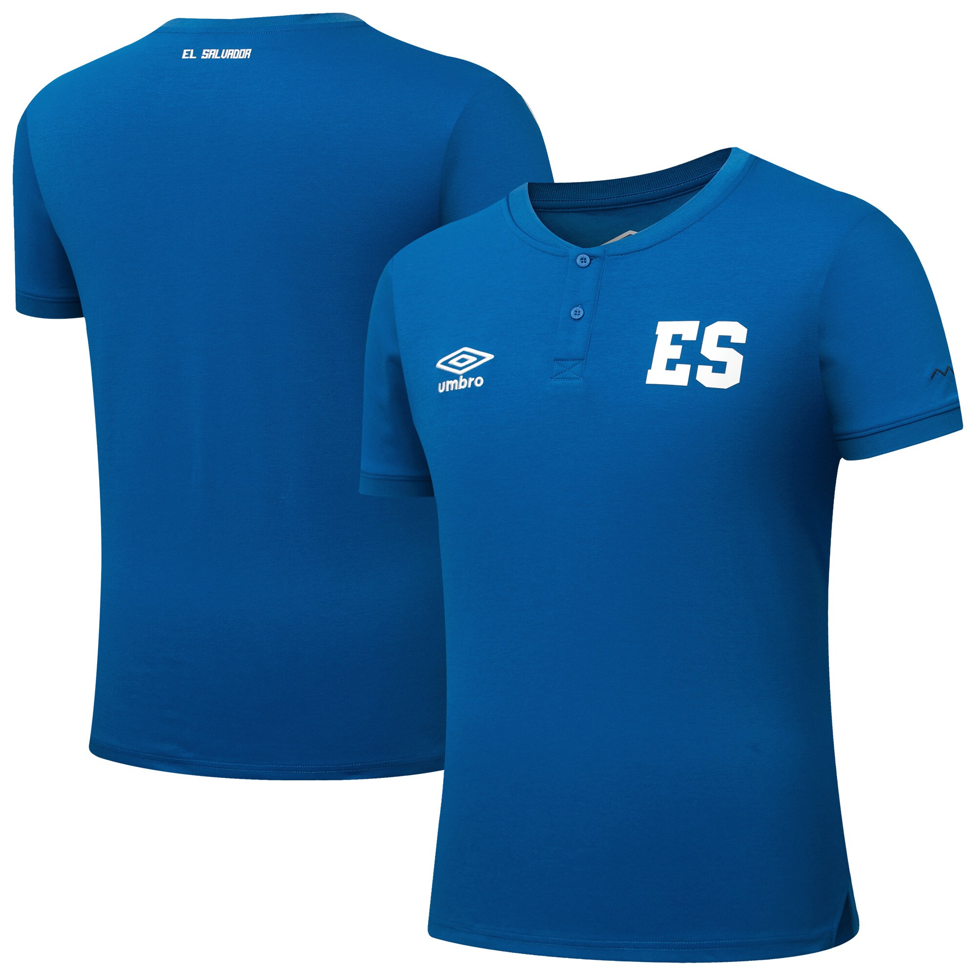 el salvador national team umbro crew neck polo – blue Collection – England Football Jerseys and Shirts