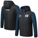 el salvador national team umbro full-zip hooded rain jacket – black Collection – England Football Jerseys and Shirts