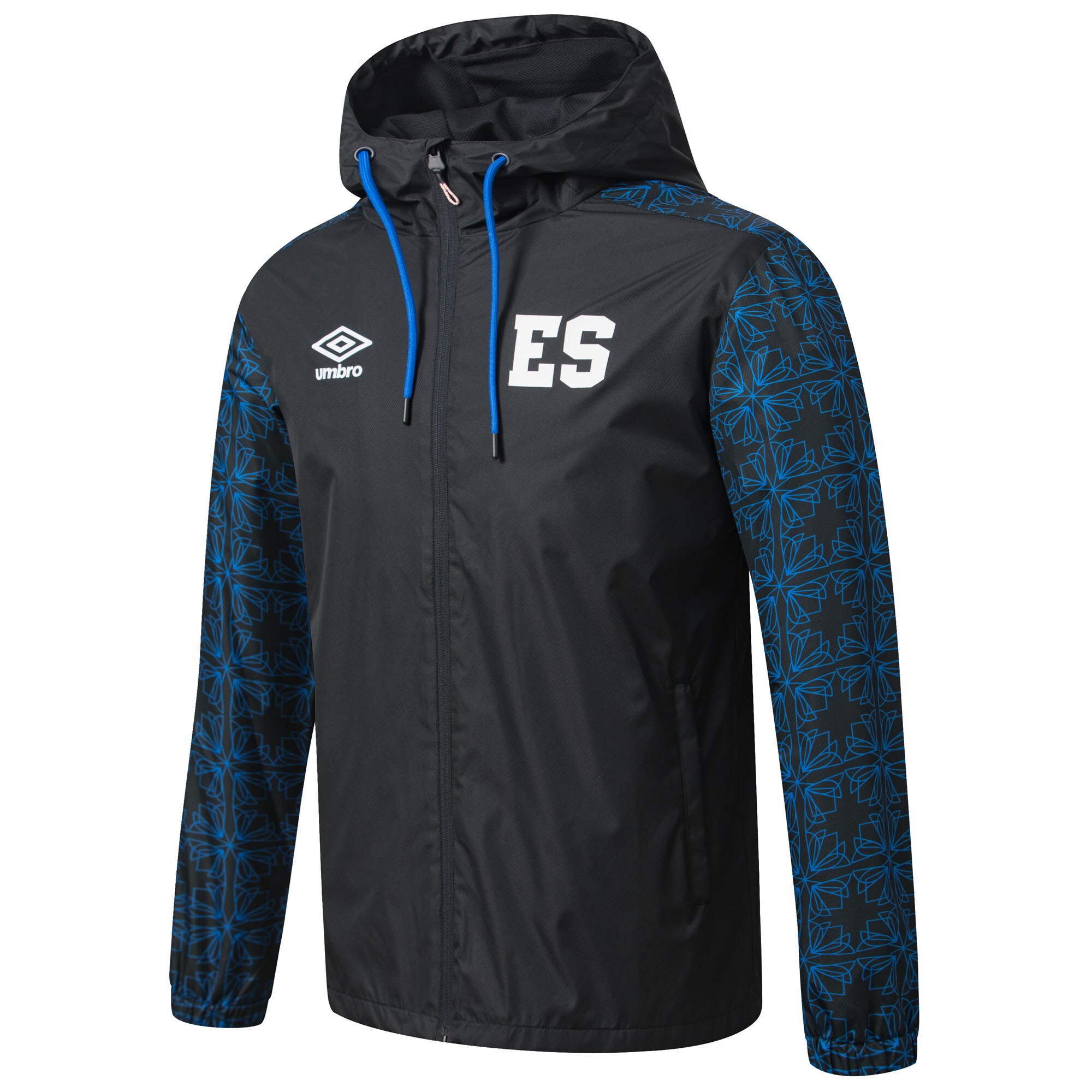 el salvador national team umbro full-zip hooded rain jacket – black Collection – England Football Jerseys and Shirts