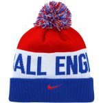 england national team nike classic stripe cuffed knit hat with pom – bluered Collection – England Football Jerseys and Shirts