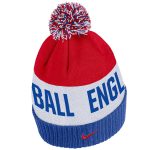 england national team nike classic stripe cuffed knit hat with pom – bluered Collection – England Football Jerseys and Shirts