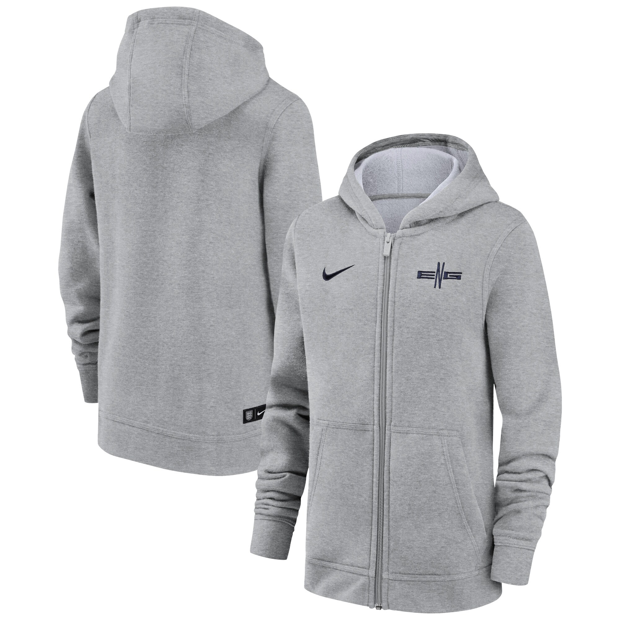 england national team nike youth logo club full-zip hoodie – gray Collection – England Football Jerseys and Shirts