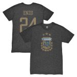 enzo fernández argentina national team 1863fc player vintage tri-blend t-shirt – black Collection – England Football Jerseys and Shirts